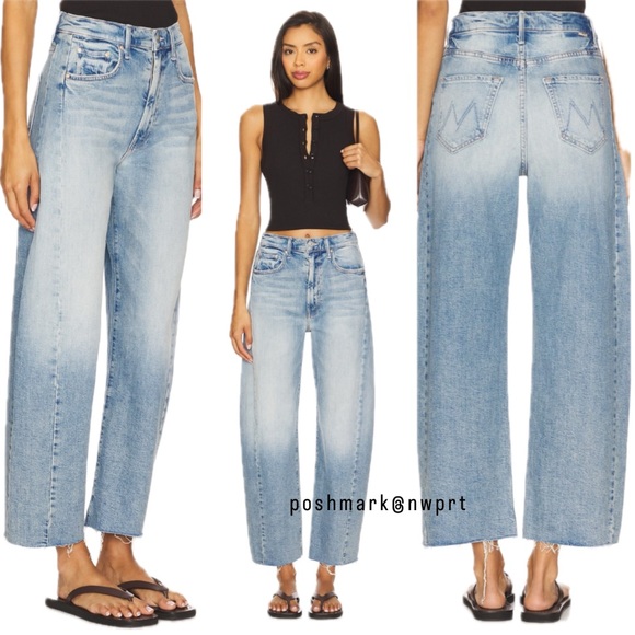 MOTHER Half Pipe Ankle Fray I Confess High Waist Wide Leg Crop 23 - Picture 3 of 16